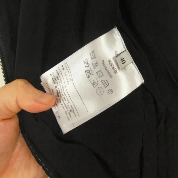 Valentino Black White Lace Aline Midi Short Sleeve Dress - Picture 9 of 11